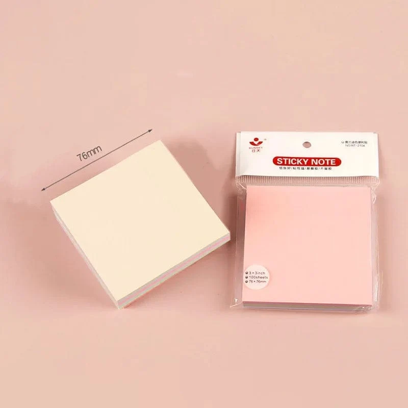 100 blätter 76*76mm Reine Farbe Papier Memo Pad Haftnotizen Lesezeichen Punkt Es Marker Memo Aufkleber Büro Schule liefert Notebooks