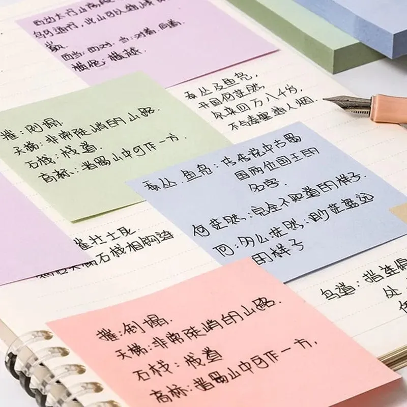 100 blätter 76*76mm Reine Farbe Papier Memo Pad Haftnotizen Lesezeichen Punkt Es Marker Memo Aufkleber Büro Schule liefert Notebooks