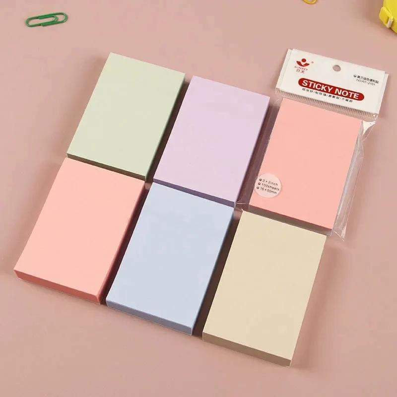 100 blätter 76*76mm Reine Farbe Papier Memo Pad Haftnotizen Lesezeichen Punkt Es Marker Memo Aufkleber Büro Schule liefert Notebooks
