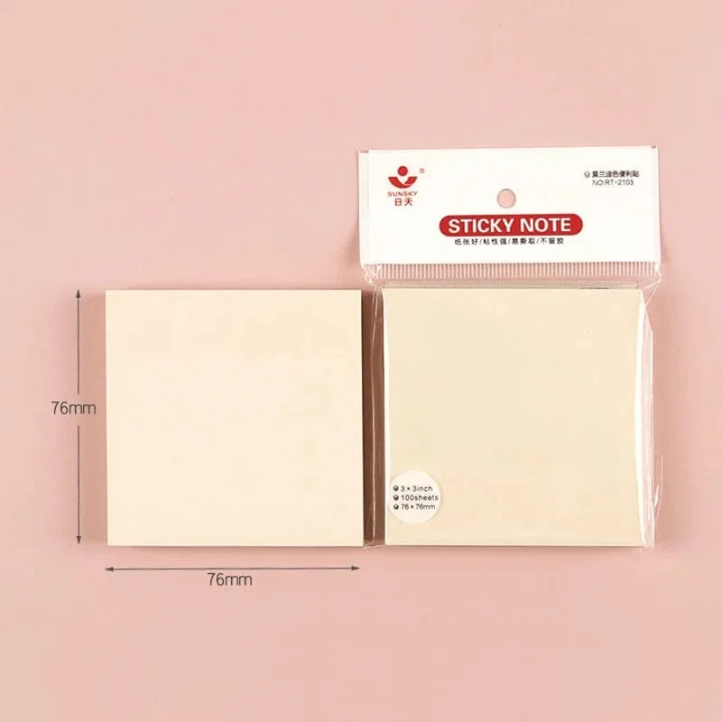 100 blätter 76*76mm Reine Farbe Papier Memo Pad Haftnotizen Lesezeichen Punkt Es Marker Memo Aufkleber Büro Schule liefert Notebooks