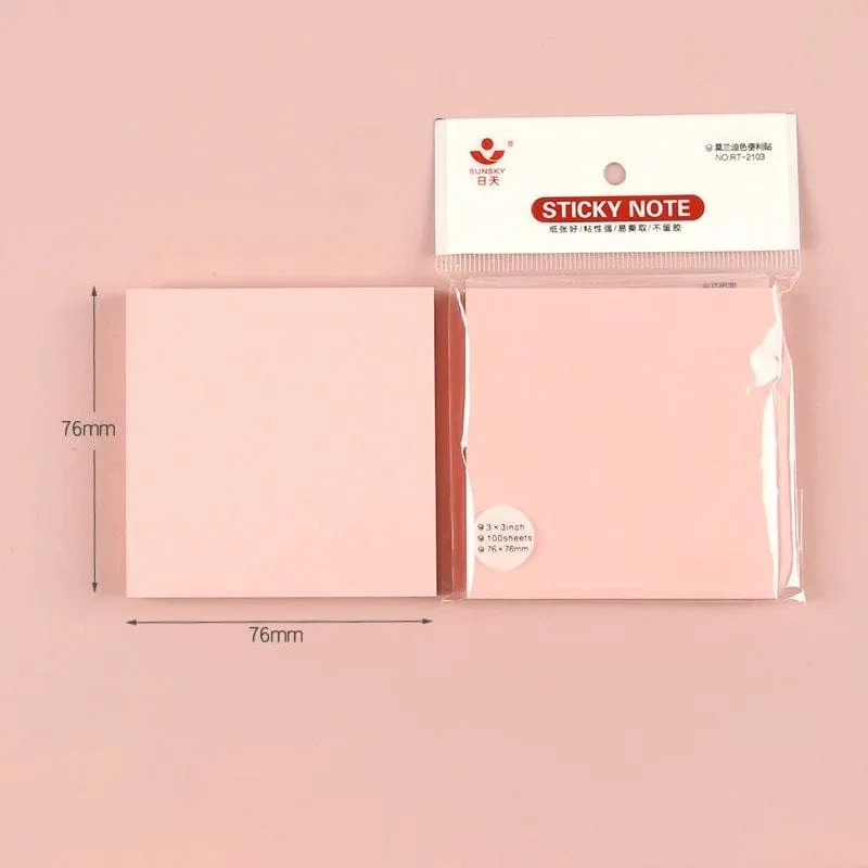 100 blätter 76*76mm Reine Farbe Papier Memo Pad Haftnotizen Lesezeichen Punkt Es Marker Memo Aufkleber Büro Schule liefert Notebooks