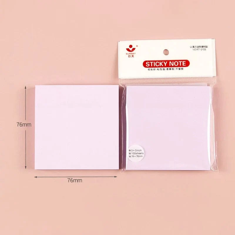 100 blätter 76*76mm Reine Farbe Papier Memo Pad Haftnotizen Lesezeichen Punkt Es Marker Memo Aufkleber Büro Schule liefert Notebooks