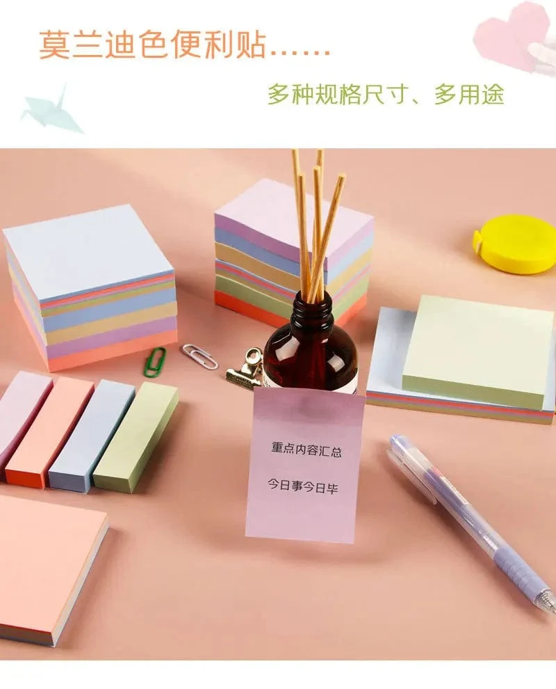 100 blätter 76*76mm Reine Farbe Papier Memo Pad Haftnotizen Lesezeichen Punkt Es Marker Memo Aufkleber Büro Schule liefert Notebooks