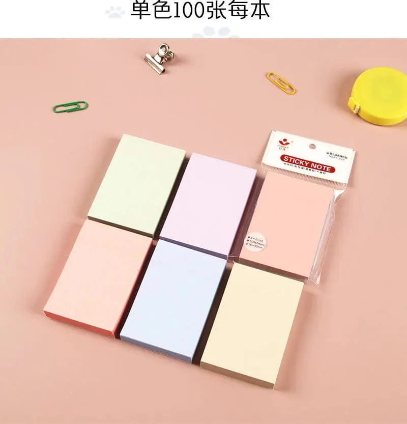 100 blätter 76*76mm Reine Farbe Papier Memo Pad Haftnotizen Lesezeichen Punkt Es Marker Memo Aufkleber Büro Schule liefert Notebooks