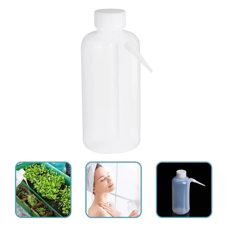 2 Stück Seitenrohr-Waschflasche für Labor zum Waschen von Gläsern, Quetschflaschen, breite Öffnung
