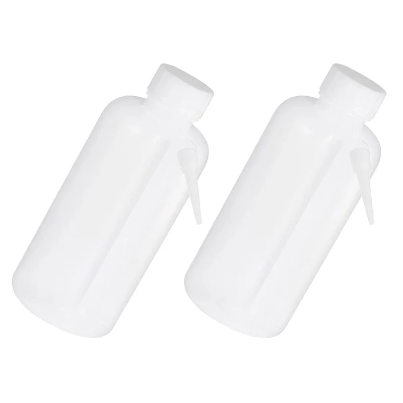 2 Stück Seitenrohr-Waschflasche für Labor zum Waschen von Gläsern, Quetschflaschen, breite Öffnung