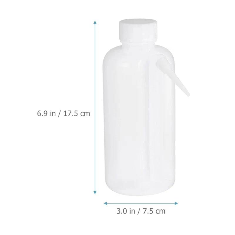 2 Stück Seitenrohr-Waschflasche für Labor zum Waschen von Gläsern, Quetschflaschen, breite Öffnung