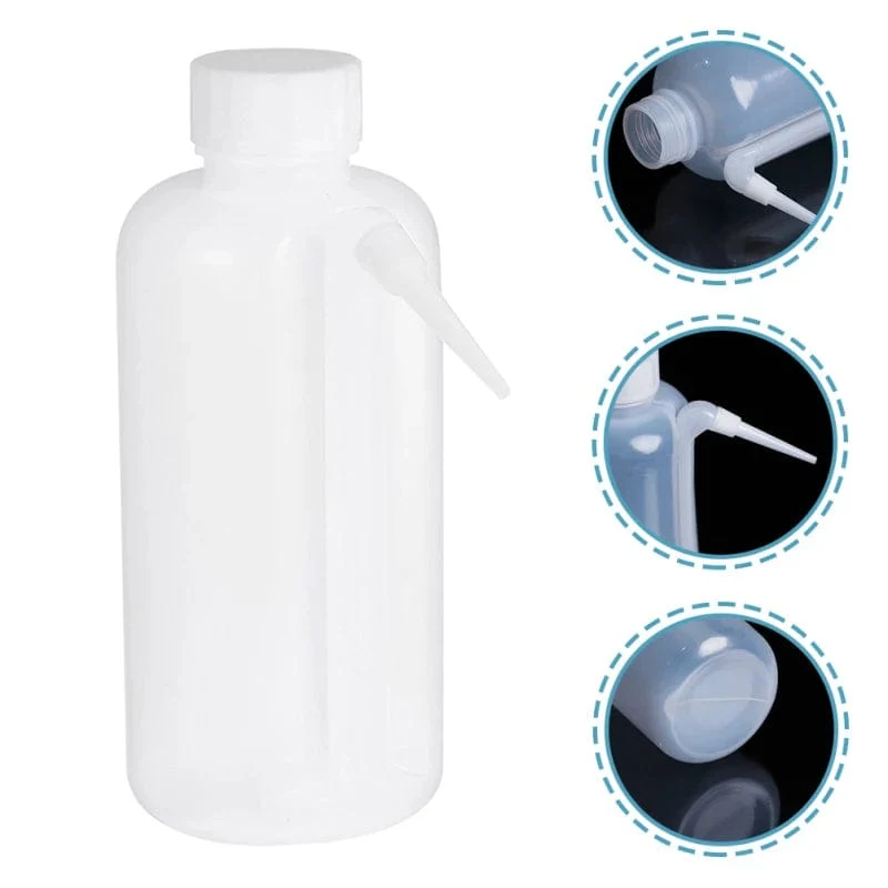2 Stück Seitenrohr-Waschflasche für Labor zum Waschen von Gläsern, Quetschflaschen, breite Öffnung