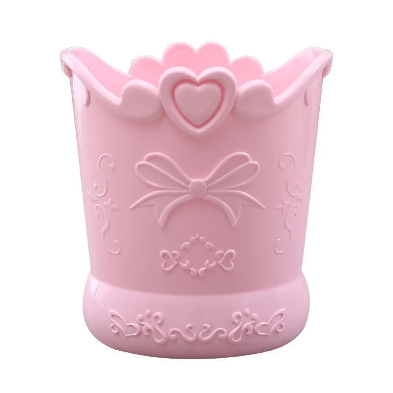 Niedlicher Stifthalter mit Schleife, Bonbonfarbe, Kawaii-Pink, Bleistift-Organizer, Box, Ständer, Behälter, Büro, Schulbedarf, Küchengläser