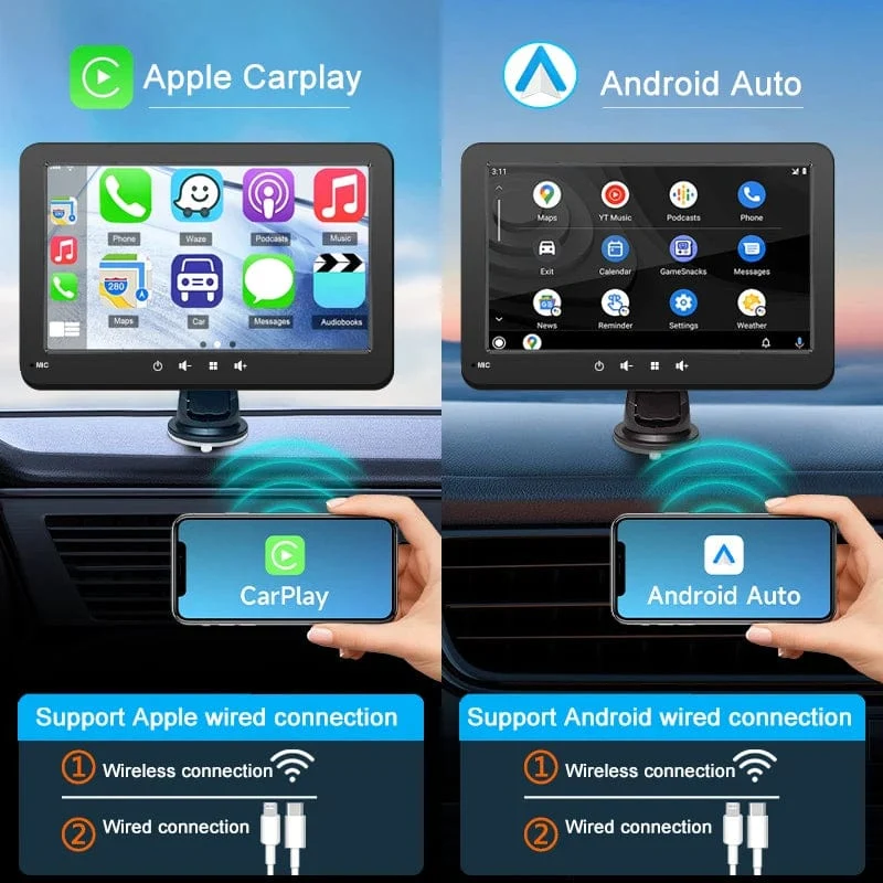 Universal 7 Zoll Autoradio Multimedia Video Player Drahtlose Carplay Android Auto Touchscreen Bluetooth Auto Intelligente Systeme