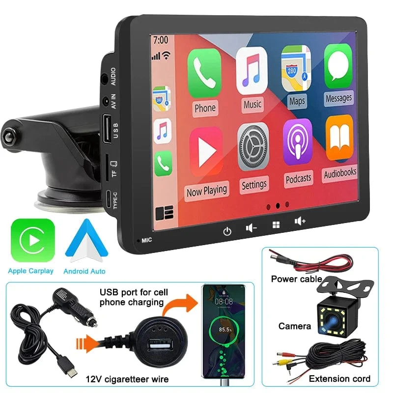 Universal 7 Zoll Autoradio Multimedia Video Player Drahtlose Carplay Android Auto Touchscreen Bluetooth Auto Intelligente Systeme