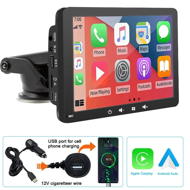 Universal 7 Zoll Autoradio Multimedia Video Player Drahtlose Carplay Android Auto Touchscreen Bluetooth Auto Intelligente Systeme