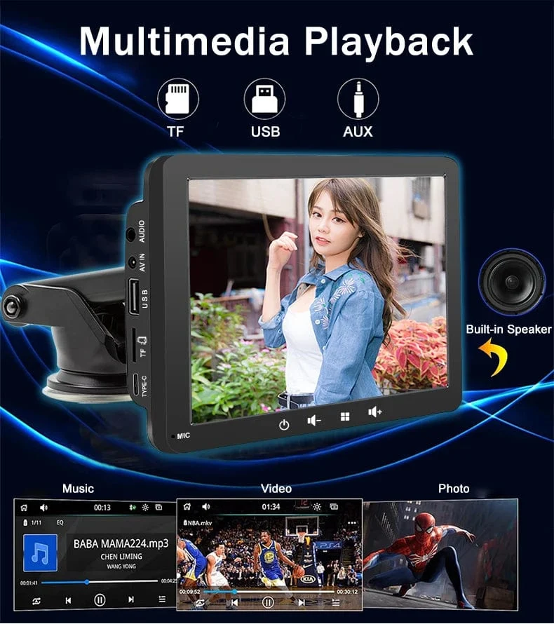 Universal 7 Zoll Autoradio Multimedia Video Player Drahtlose Carplay Android Auto Touchscreen Bluetooth Auto Intelligente Systeme