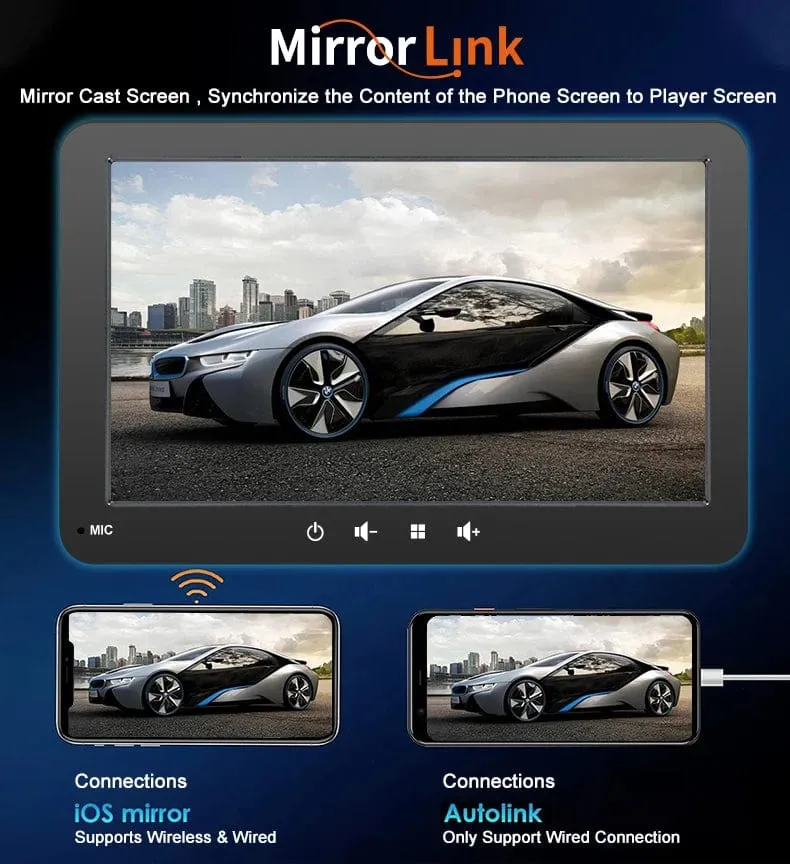 Universal 7 Zoll Autoradio Multimedia Video Player Drahtlose Carplay Android Auto Touchscreen Bluetooth Auto Intelligente Systeme