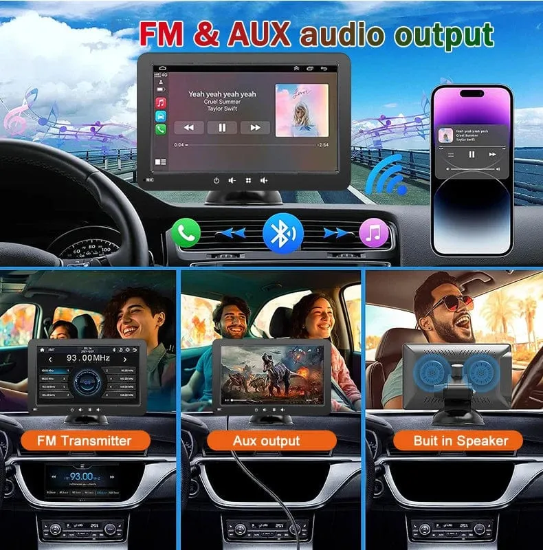 Universal 7 Zoll Autoradio Multimedia Video Player Drahtlose Carplay Android Auto Touchscreen Bluetooth Auto Intelligente Systeme