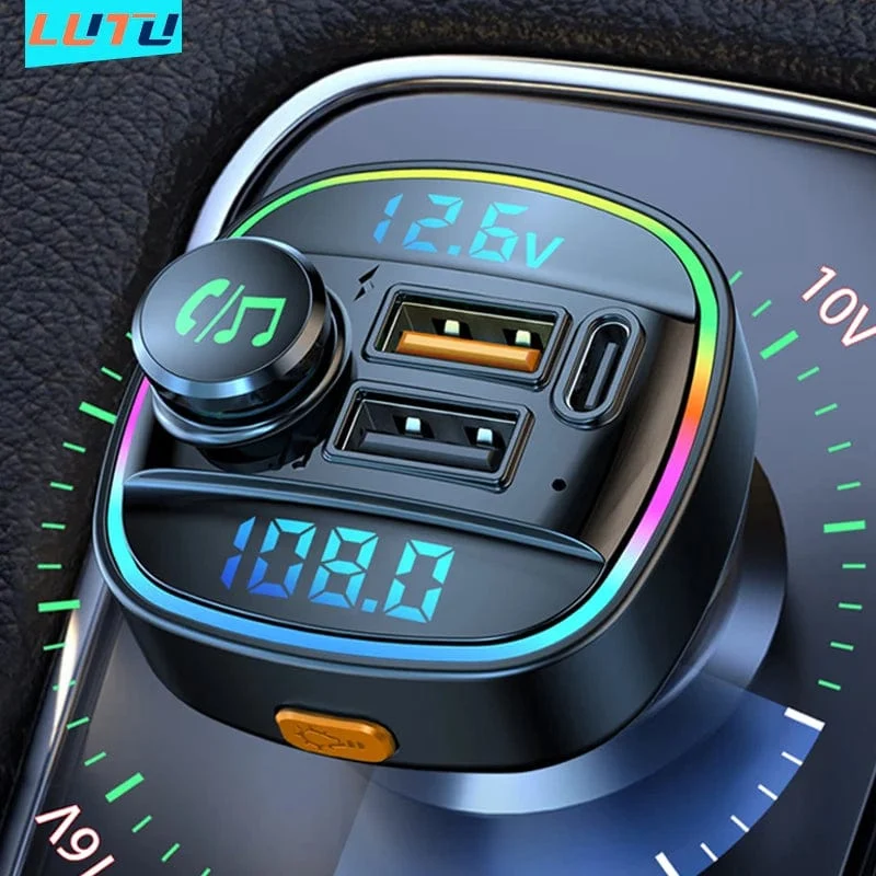 Bluetooth 5.0 FM-Transmitter Freisprecheinrichtung Autoradio-Modulator MP3-Player mit 22.5 W USB-Super-Quick-Charge-Adapter fürs Auto