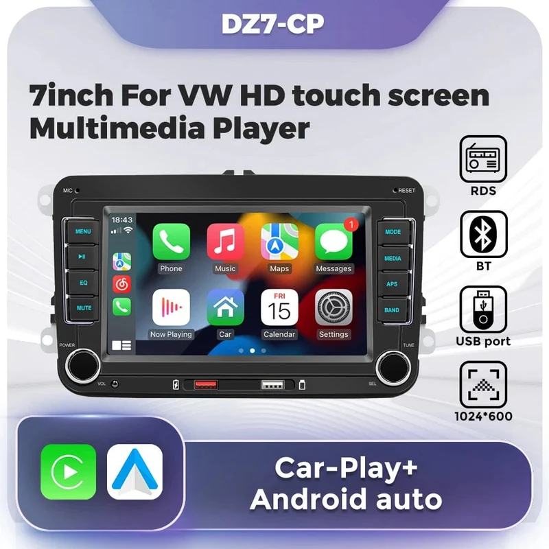 7 "2 Din Autoradio GPS Android Auto Carplay Für VW Volkswagen Skoda Octavia Golf 5 6 Touran Passat B6 Polo Jetta HD Touchscreen