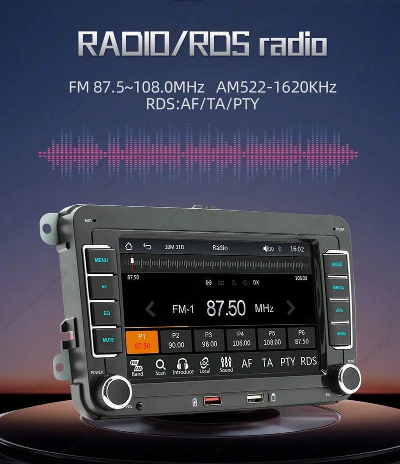 7 "2 Din Autoradio GPS Android Auto Carplay Für VW Volkswagen Skoda Octavia Golf 5 6 Touran Passat B6 Polo Jetta HD Touchscreen