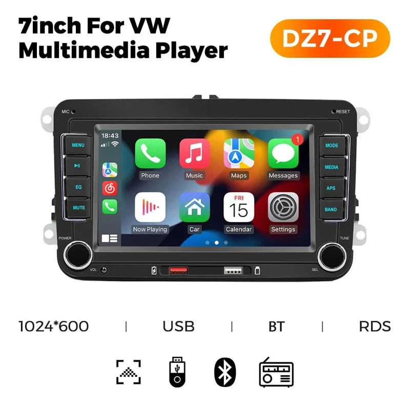 7 "2 Din Autoradio GPS Android Auto Carplay Für VW Volkswagen Skoda Octavia Golf 5 6 Touran Passat B6 Polo Jetta HD Touchscreen