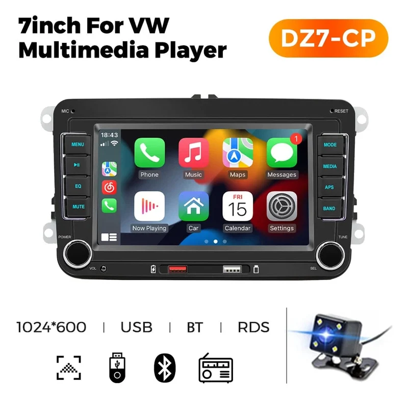 7 "2 Din Autoradio GPS Android Auto Carplay Für VW Volkswagen Skoda Octavia Golf 5 6 Touran Passat B6 Polo Jetta HD Touchscreen