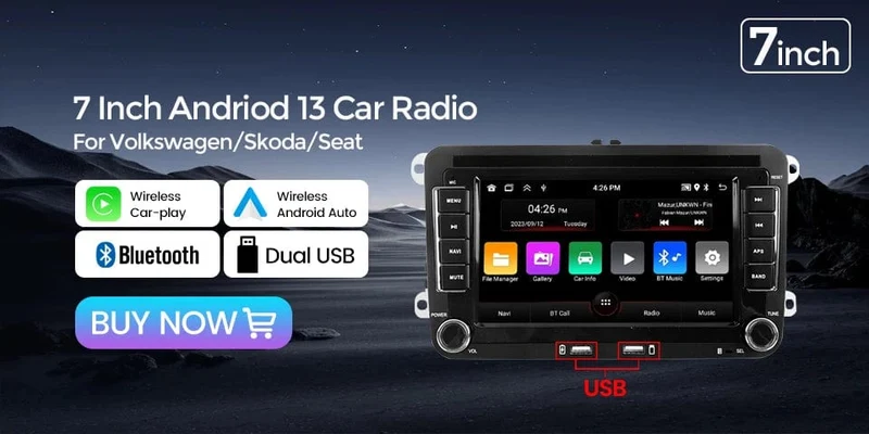 7 "2 Din Autoradio GPS Android Auto Carplay Für VW Volkswagen Skoda Octavia Golf 5 6 Touran Passat B6 Polo Jetta HD Touchscreen