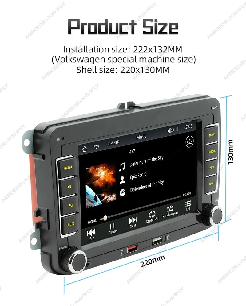 7 "2 Din Autoradio GPS Android Auto Carplay Für VW Volkswagen Skoda Octavia Golf 5 6 Touran Passat B6 Polo Jetta HD Touchscreen