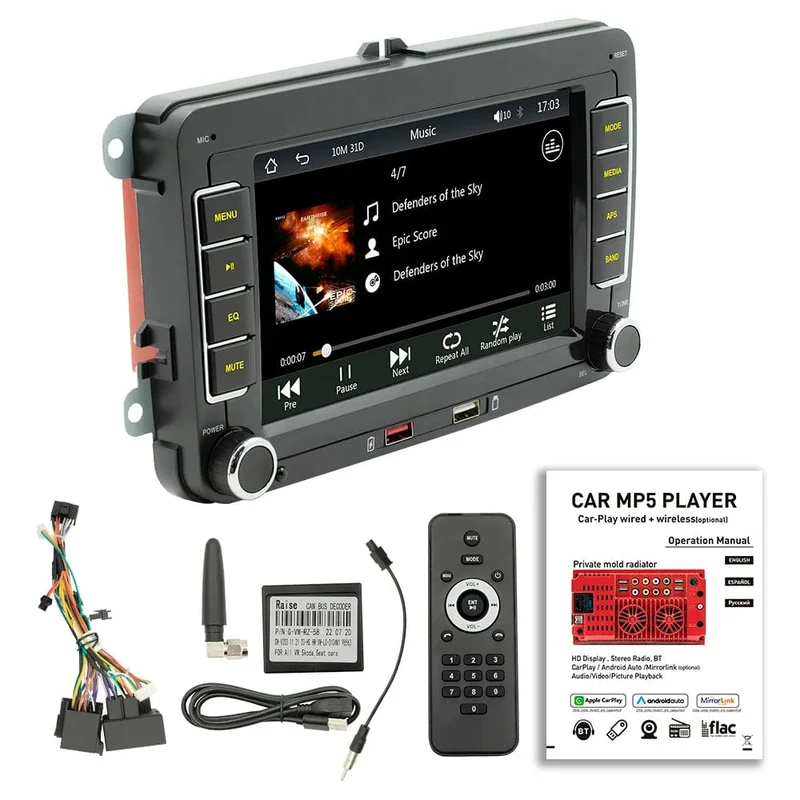 7 "2 Din Autoradio GPS Android Auto Carplay Für VW Volkswagen Skoda Octavia Golf 5 6 Touran Passat B6 Polo Jetta HD Touchscreen