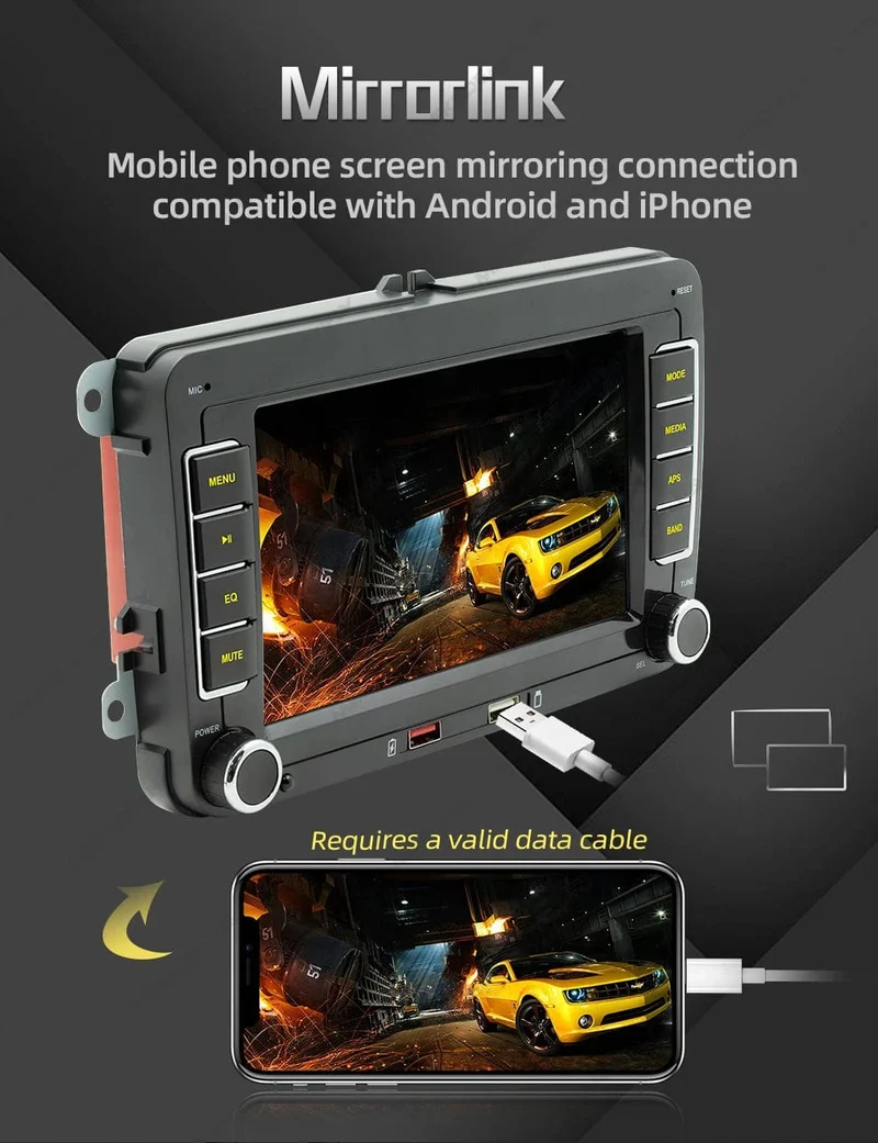 7 "2 Din Autoradio GPS Android Auto Carplay Für VW Volkswagen Skoda Octavia Golf 5 6 Touran Passat B6 Polo Jetta HD Touchscreen