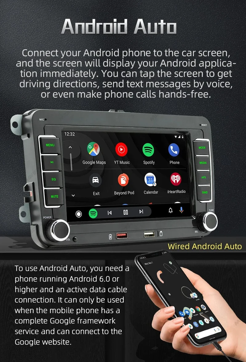 7 "2 Din Autoradio GPS Android Auto Carplay Für VW Volkswagen Skoda Octavia Golf 5 6 Touran Passat B6 Polo Jetta HD Touchscreen