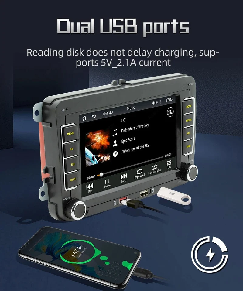 7 "2 Din Autoradio GPS Android Auto Carplay Für VW Volkswagen Skoda Octavia Golf 5 6 Touran Passat B6 Polo Jetta HD Touchscreen