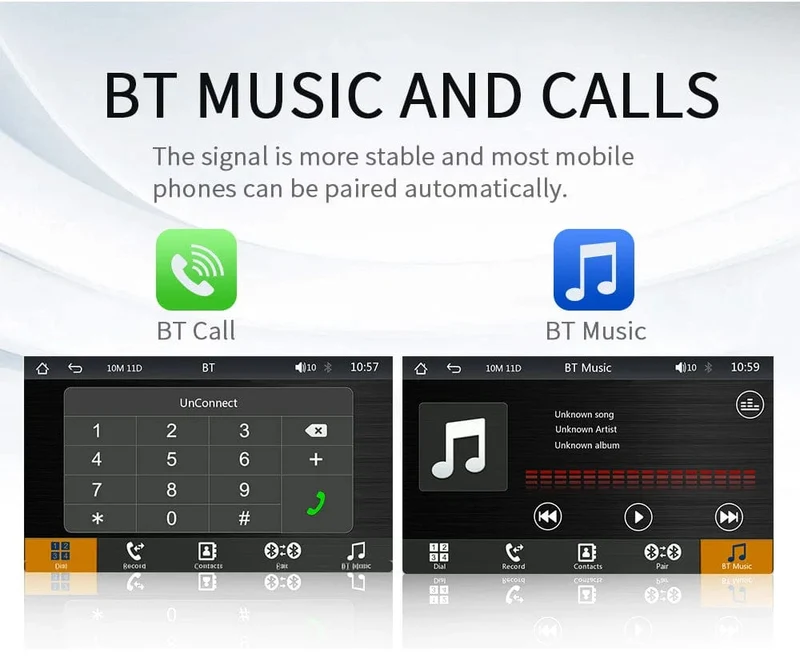 BQCC 7-Zoll-Autoradio-Multimedia-Video-Player, kabelloses Carplay und kabelloser Android Auto-Touchscreen, Sonnenblende 5300