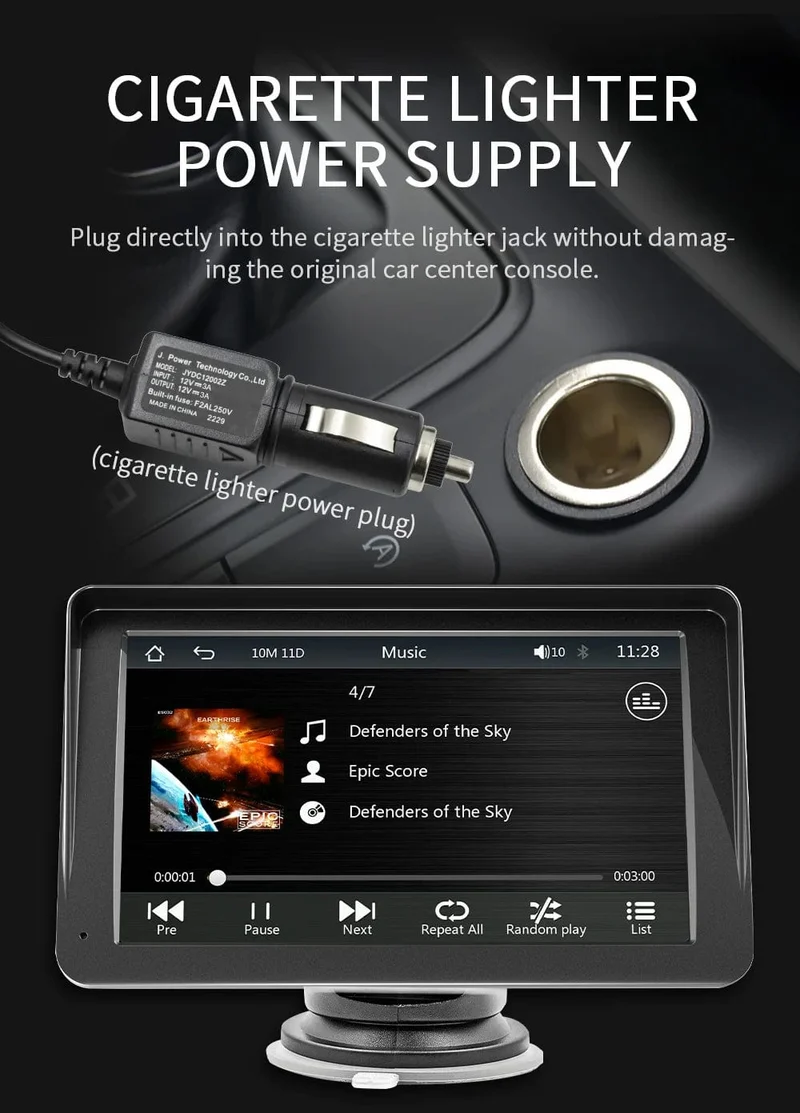 BQCC 7-Zoll-Autoradio-Multimedia-Video-Player, kabelloses Carplay und kabelloser Android Auto-Touchscreen, Sonnenblende 5300