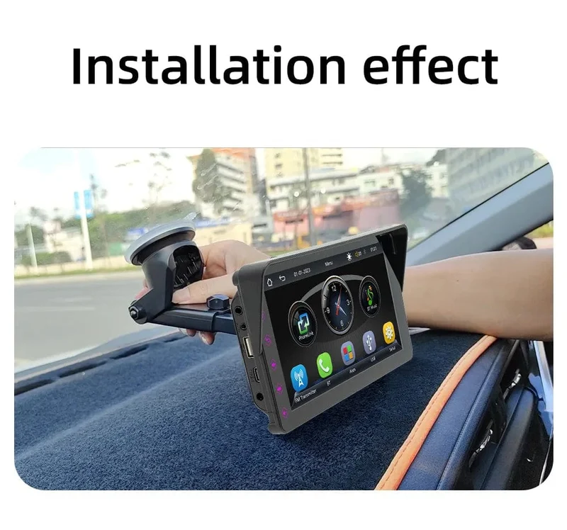 BQCC 7-Zoll-Autoradio-Multimedia-Video-Player, kabelloses Carplay und kabelloser Android Auto-Touchscreen, Sonnenblende 5300