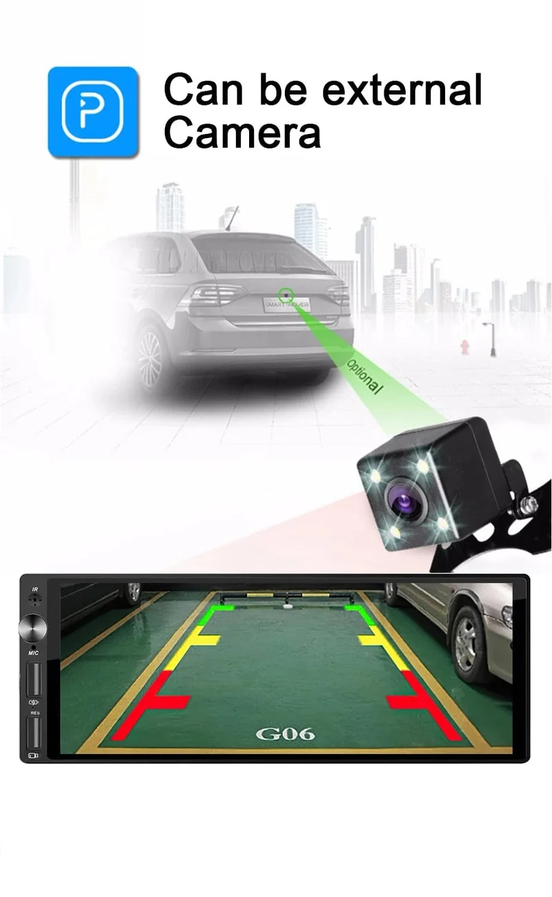 IPS 6.9 Zoll 1Din Carplay Android Auto Autoradio Multimedia Video MP5 Player 1 Din Keine DVD mit Bluetooth Stereo USB Lade