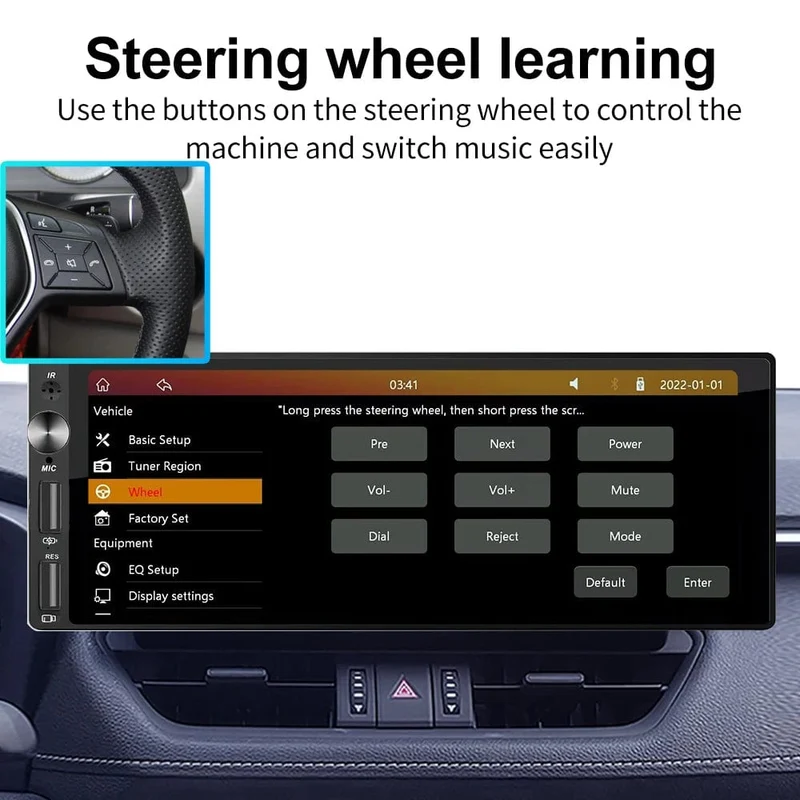 IPS 6.9 Zoll 1Din Carplay Android Auto Autoradio Multimedia Video MP5 Player 1 Din Keine DVD mit Bluetooth Stereo USB Lade