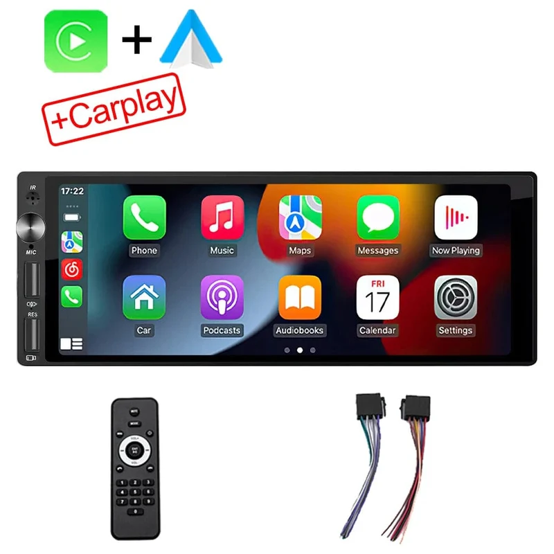 IPS 6.9 Zoll 1Din Carplay Android Auto Autoradio Multimedia Video MP5 Player 1 Din Keine DVD mit Bluetooth Stereo USB Lade