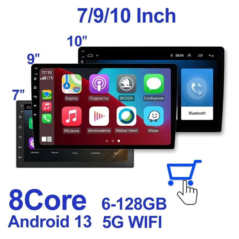 IPS 6.9 Zoll 1Din Carplay Android Auto Autoradio Multimedia Video MP5 Player 1 Din Keine DVD mit Bluetooth Stereo USB Lade