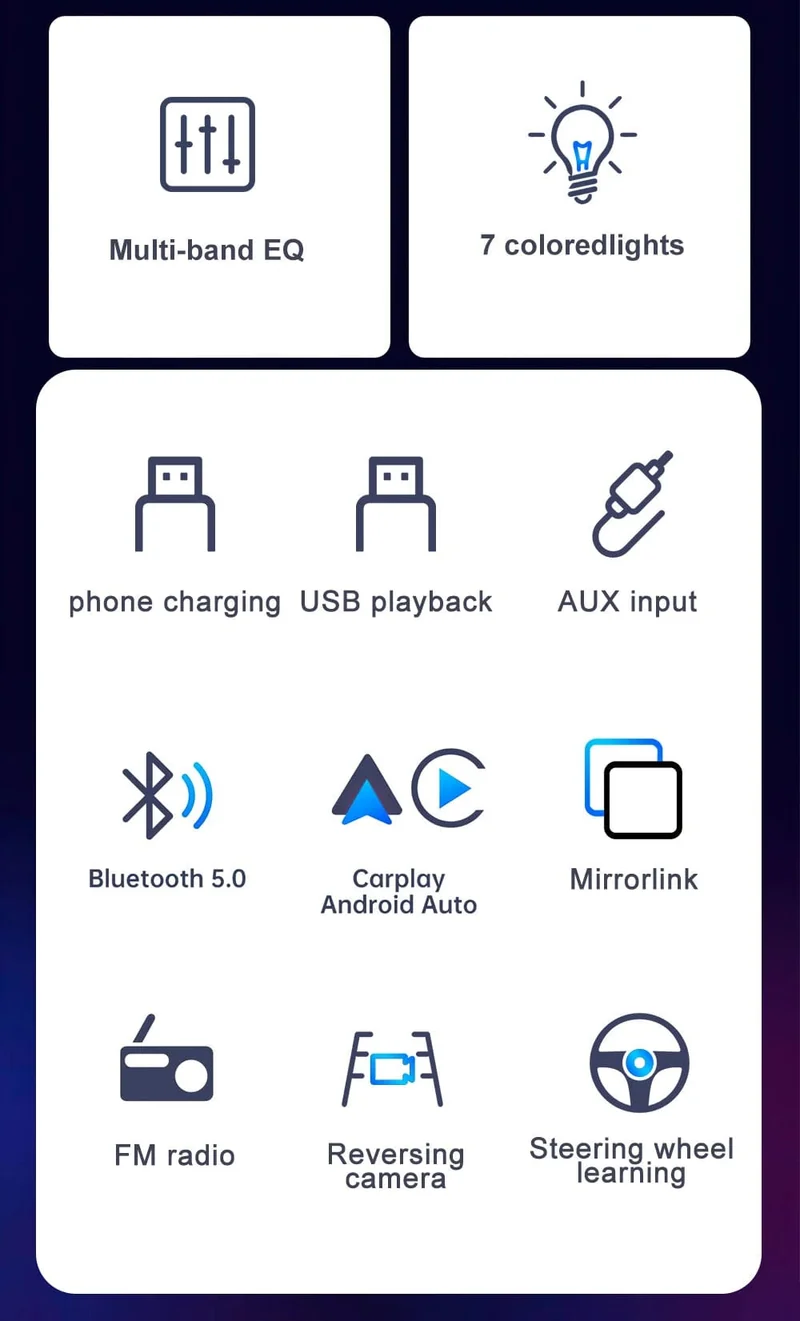 IPS 6.9 Zoll 1Din Carplay Android Auto Autoradio Multimedia Video MP5 Player 1 Din Keine DVD mit Bluetooth Stereo USB Lade