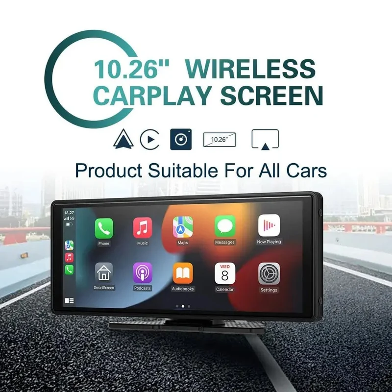XUDA Universal 10.26 Zoll Autoradio Multimedia WIFI Video Player Kabelloses Carplay & Android Auto für Apple oder Android MP5 Player