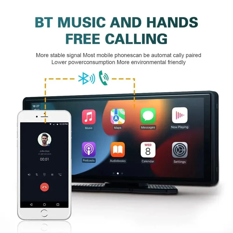 XUDA Universal 10.26 Zoll Autoradio Multimedia WIFI Video Player Kabelloses Carplay & Android Auto für Apple oder Android MP5 Player