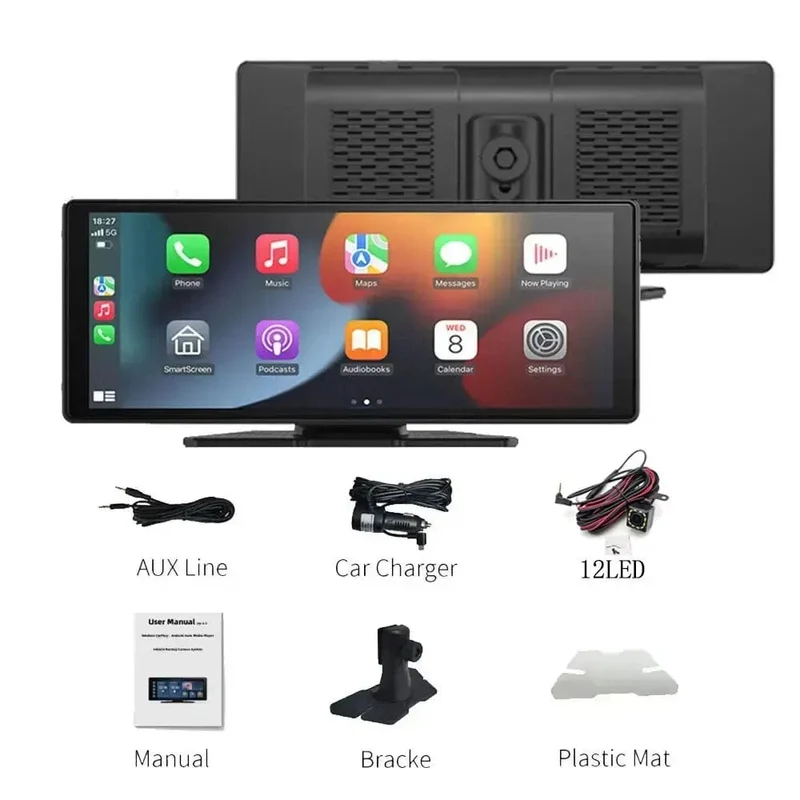 XUDA Universal 10.26 Zoll Autoradio Multimedia WIFI Video Player Kabelloses Carplay & Android Auto für Apple oder Android MP5 Player