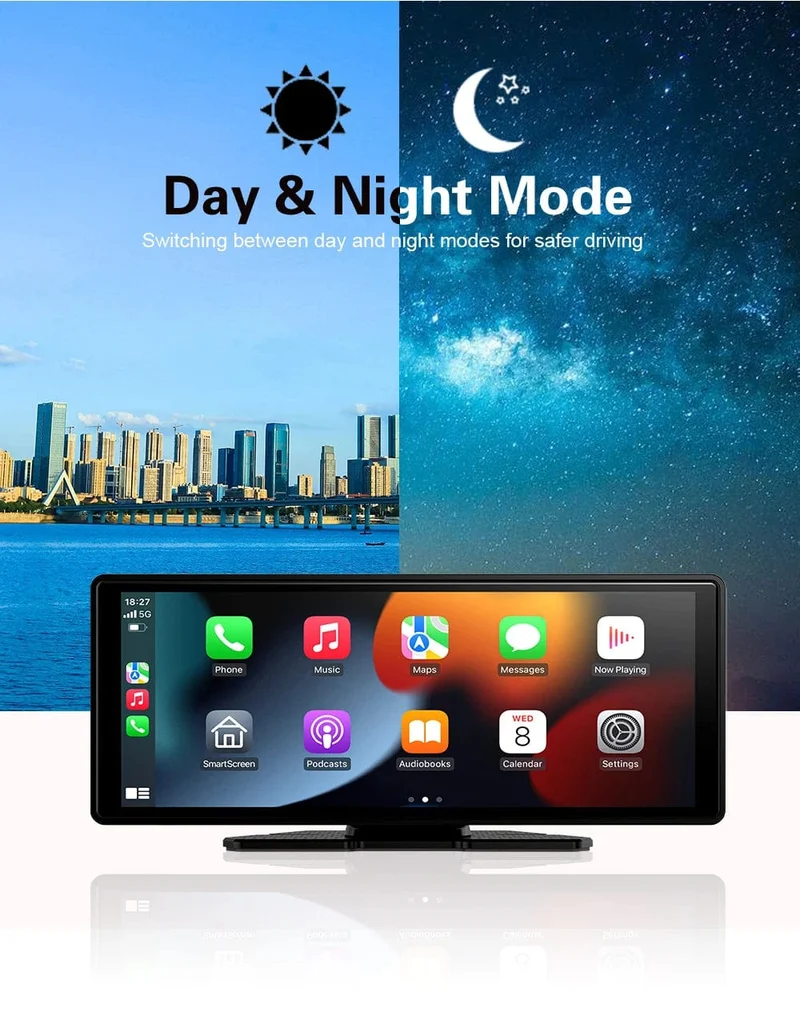 XUDA Universal 10.26 Zoll Autoradio Multimedia WIFI Video Player Kabelloses Carplay & Android Auto für Apple oder Android MP5 Player