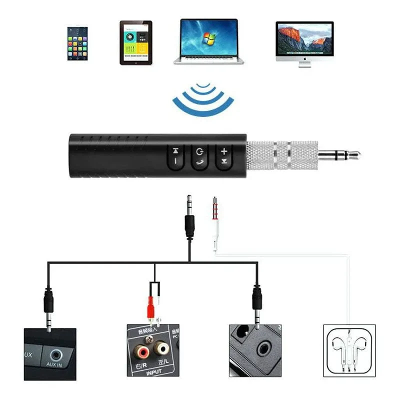 Drahtloser Bluetooth 5.0-Empfängeradapter 3.5-mm-Buchse für Automusik-Audio-Aux-A2dp-Kopfhörerempfänger Freisprecheinrichtung