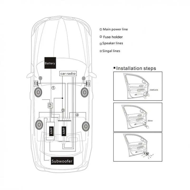 2 Pcs 500W Pre-Wired Hochtöner Lautsprecher Auto Audio System Fahrzeug Tür Auto Audio Musik Subwoofer Elektronische Zubehör Lautsprecher