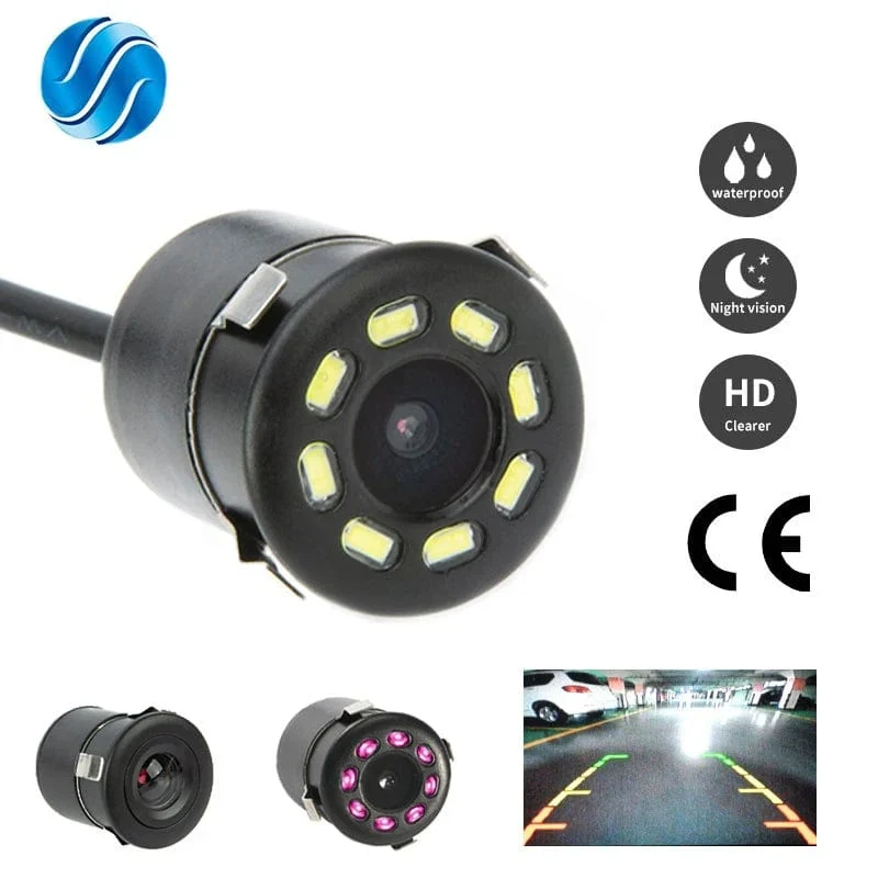 SINOVCLE Rückfahrkamera Auto Infrarot Nachtsicht Mit und Ohne LED Fahrzeug Backup Verkabelung Wasserdichtes HD Kamera Kit