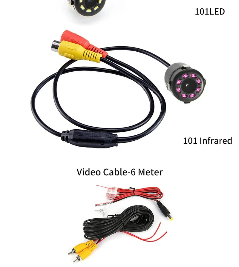 SINOVCLE Rückfahrkamera Auto Infrarot Nachtsicht Mit und Ohne LED Fahrzeug Backup Verkabelung Wasserdichtes HD Kamera Kit