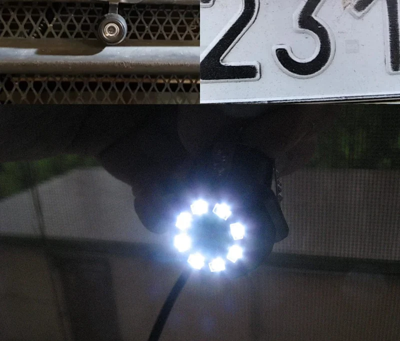 SINOVCLE Rückfahrkamera Auto Infrarot Nachtsicht Mit und Ohne LED Fahrzeug Backup Verkabelung Wasserdichtes HD Kamera Kit