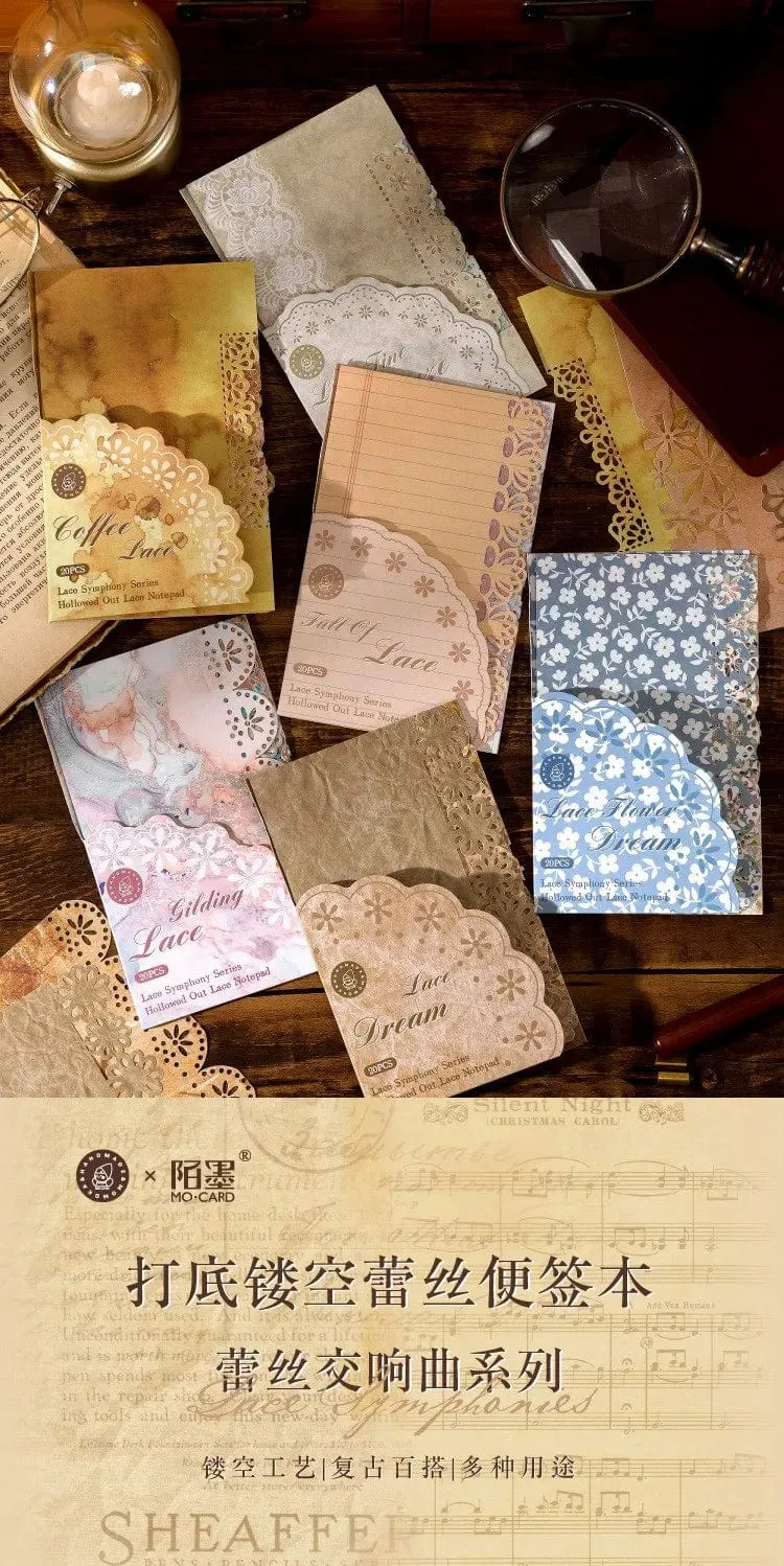 20 Teile/paket Vintage Spitze Scrapbook Ausschnitte Papier Dekoratives Material Papier für Junk Journal Kit DIY Arts Craft Album Collage
