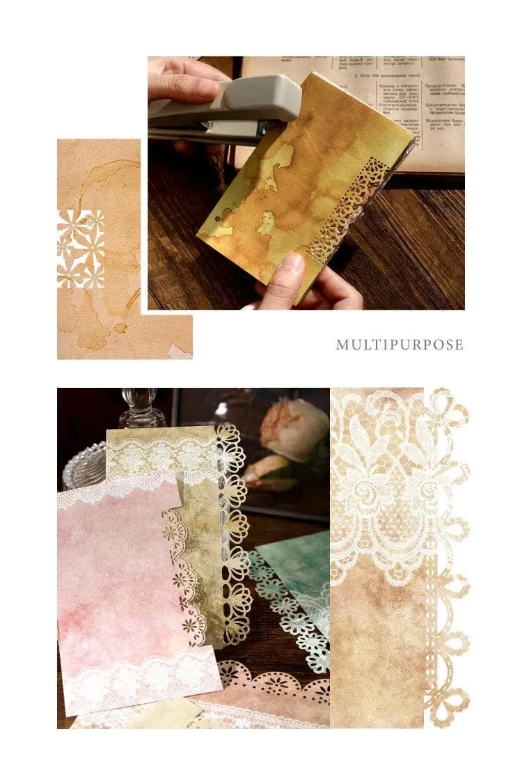 20 Teile/paket Vintage Spitze Scrapbook Ausschnitte Papier Dekoratives Material Papier für Junk Journal Kit DIY Arts Craft Album Collage