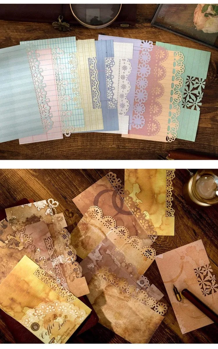 20 Teile/paket Vintage Spitze Scrapbook Ausschnitte Papier Dekoratives Material Papier für Junk Journal Kit DIY Arts Craft Album Collage